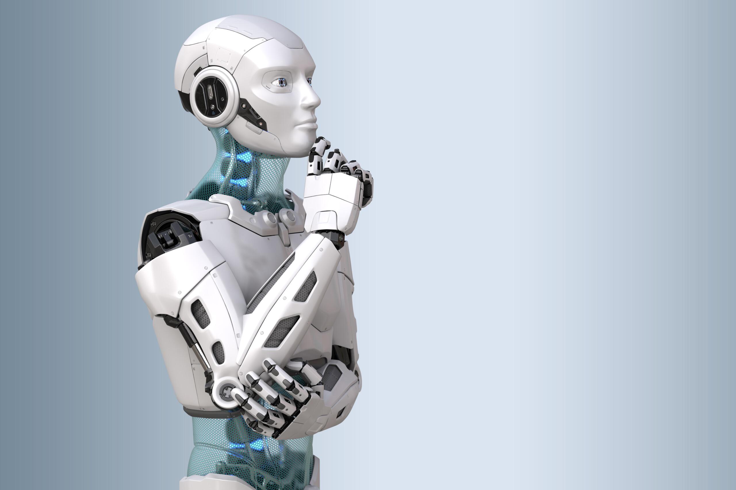 Thinking robot. 3D illustration